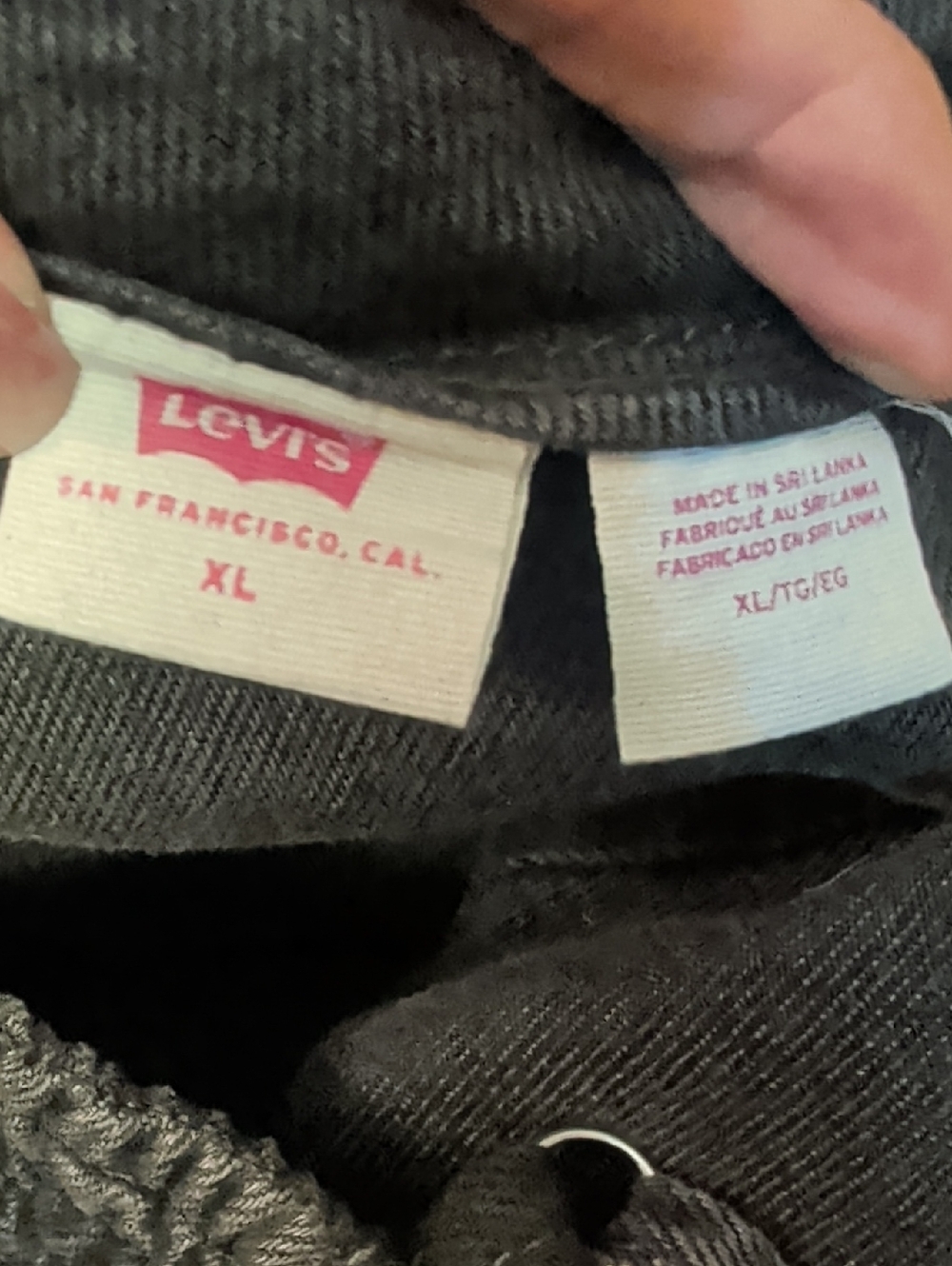 Levi's Washed Black Denim Bustier Jumpsuit with Red Logo Tab XL - Picture 6 of 6